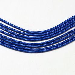 Medium Blue Polyester & Spandex Cord Ropes, 16-Ply, Medium Blue, 2mm, about 109.36 yards(100m)/bundle