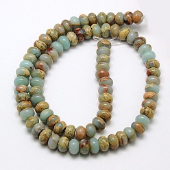 Aqua Terra Jasper Rondelle Natural Aqua Terra Jasper Beads Strands, 8x5mm, Hole: 1mm, about 81pcs/strand, 15.7 inch