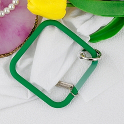 Vert Mer Cordon de téléphone à boucle carrée en silicone, lanière de poignet avec porte-clés en plastique et alliage, vert de mer, carré: 8.62x8.62 cm