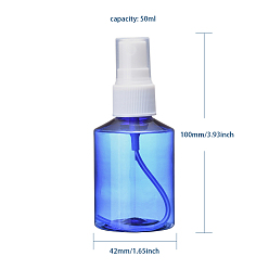 Blue 50ml Refillable PET Plastic Spray Bottles, Empty Pump Bottles for Liquid, Blue, 4.2x10cm, Capacity: 50ml(1.69 fl. oz)