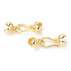 Real 18K Gold Plated Brass Hook and S-Hook Clasps, Real 18K Gold Plated, 31x11x7mm, Inner Diameter: 5mm