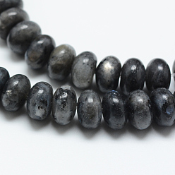 Larvikite Natural Labradorite Bead Strands, Rondelle, 8x5mm, Hole: 1mm, about 75pcs/strand, 14.9 inch