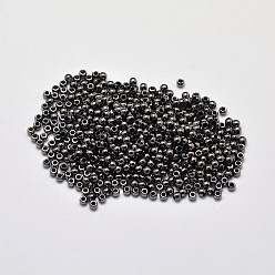 Черный Цвет Металла Латунные бусины, без свинца, без никеля и без кадмия, сплошной раунд, металлический черный , 6 мм, отверстие : 3 мм