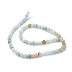 Flower Amazonite Natural Flower Amazonite Beads Strands, Round, 6mm, Hole: 1mm, about 63pcs/strand, 15.5 inch