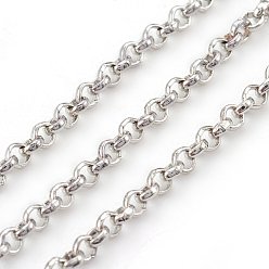 Platinum Iron Rolo Chains, Belcher Chain, Unwelded, Lead Free and Nickel Free, Platinum Color, with Spool, Size: Chain: about 2.5mm in diameter, 1mm thick, about 328.08 Feet(100m)/roll
