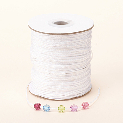 White Nylon Thread, Round, Chinese Knotting Cord, Beading String, for Bracelet Making, White, 1.5mm, about 140yards/roll