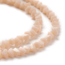 PeachPuff Glass Beads Strands, Imitation Jade Glass, Faceted, Polygon, PeachPuff, 2.5x2.5x2.5mm, Hole: 0.7mm, about 150pcs/strand, 13.39''(34cm)
