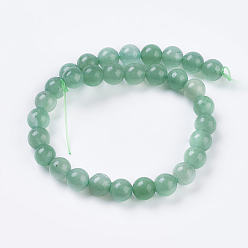 Vert Clair Naturelles aventurine verte brins de perles, ronde, vert clair, 6mm, Trou: 1mm