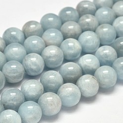 Aigue-marine Qualité ronde ab turquoises naturelle brins de perles, 10mm, Trou: 1mm, Environ 40 pcs/chapelet, 15.5 pouce