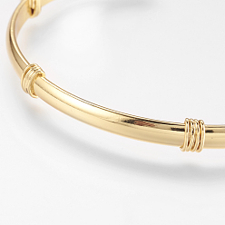 Real 18K Gold Plated Brass Cuff Bangles, Real 18K Gold Plated, 2-1/8 inchx2-1/2 inch(53x66mm)