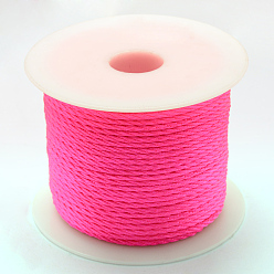 Deep Pink Braided Nylon Thread, Deep Pink, 2mm, about 54.68 yards(50m)/roll