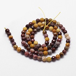 Mookaite Natural Mookaite Beads Strands, Faceted, Round, 4mm, Hole: 1mm, about 96pcs/strand, 14.9 inch~15.1 inch