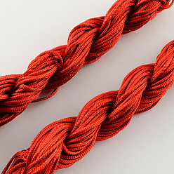 Red Nylon Thread, Nylon Jewelry Cord for Custom Woven Bracelets Making, Red, 2mm, about 13.12 yards(12m)/bundle, 10bundles/bag, about 131.23 yards(120m)/bag