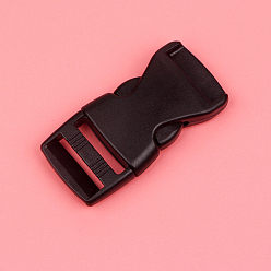 Noir Boucle à dégagement latéral profilée et réglable en plastique, noir, 65x32x12mm