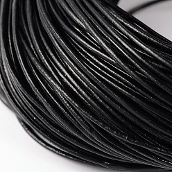 Noir Cordon de cuir de vachette , cordon de bijoux en cuir , bricolage bijoux matériau de fabrication, ronde, teint, noir, 2mm