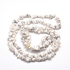Говлит Синтетические белые веревки из говядины, окрашенные, 5~8x5~8 мм, отверстие : 1 мм, о 31.5 дюйме