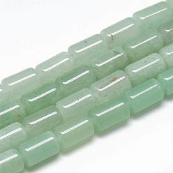 Aventurine Verte Brins vert aventurine de perles naturelles, colonne, 10~11x6mm, Trou: 1mm, Environ 40 pcs/chapelet, 15.7 pouce