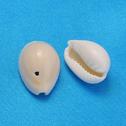 Seashell Color Natural Cowrie Shell Beads, Seashell Color, 18.5~23x13~14x9~11mm, Hole: 1.5mm, about 470pcs/500g