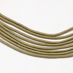 Dark Khaki Polyester & Spandex Cord Ropes, 16-Ply, Dark Khaki, 2mm, about 109.36 yards(100m)/bundle