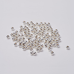 Silver Iron Spacer Beads, Lead Free, Round, Silver, 3.2mm, Hole: 1mm