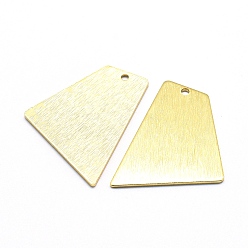 Real 18K Gold Plated Brass Pendants, Lead Free & Cadmium Free & Nickel Free, Pentagon, Real 18K Gold Plated, 22x18x1mm, Hole: 1mm