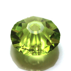 Vert Jaune Imitations de perles de cristal autrichien, grade de aaa, facette, plat rond, vert jaune, 8x4mm, Trou: 0.9~1mm