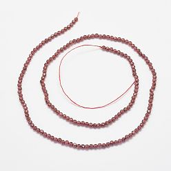 Garnet Natural Garnet Bead Strands, Faceted, Round, 2mm, Hole: 0.5mm, about 180pcs/strand, 15.2 inch
