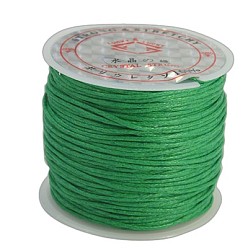 Green Waxed Cotton Cord, Green, 1mm, about 27.34 yards(25m)/roll