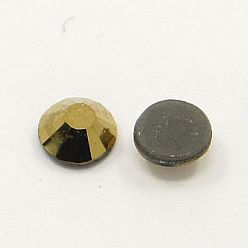 Aurum Glass Hotfix Rhinestone, Grade AA, Flat Back & Faceted, Half Round, Aurum, SS20, 4.6~4.8mm, about 1440pcs/bag