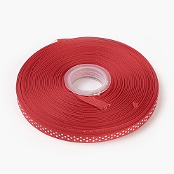 Red Valentines Day Gifts Boxes Packages Grosgrain Ribbon, Red Polka Dot Ribbon, three points on an oblique line, about 3/8 inch(10mm) wide, 50yards/roll(45.72m/roll)