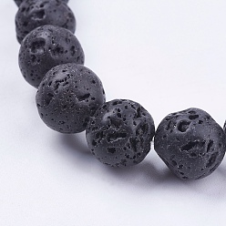 Lava Rock Natural Lava Rock Bead Strands, Round, 14mm, Hole: 1mm, about 27pcs/strand, 14.9 inch