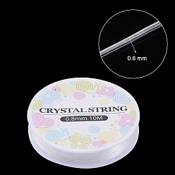 Clear Elastic Crystal Thread, Stretchy String Bead Cord, for Beaded Jewelry Making, Clear, 0.8mm, about 10.93 yards(10m)/roll