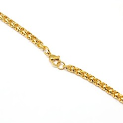 Golden 304 Stainless Steel Wheat Chain Necklace Making, Golden, 19.88 inch(50.5cm), 4mm