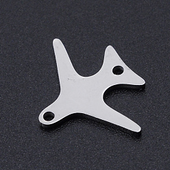 Stainless Steel Color 201 Stainless Steel Links connectors, Laser Cut, Plane, Stainless Steel Color, 18x14x1mm, Hole: 1.5mm