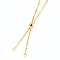 Golden 304 Stainless Steel Slider Necklace Making, Cable Chains Bolo Necklace Making, Golden, 23-5/8 inch(60cm)
