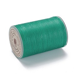 Turquoise Ficelle ronde en fil de polyester ciré, cordon micro macramé, cordon torsadé, pour la couture de cuir, turquoise, 0.3~0.4mm, environ 174.98 yards (160m)/rouleau