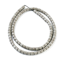 Slate Gray Natural Agate Beads Strands, Dyed, Column, Slate Gray, 4x3.5~4mm, Hole: 1mm, 108pcs/strand, 15.7 inch