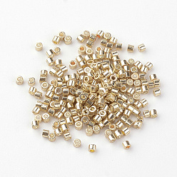 BurlyWood Electroplate Cylinder Seed Beads, Uniform Size, Metallic Colours, BurlyWood, 1~1.5x1.5~2mm, Hole: 0.5mm, about 50g/bag, about 5000pcs/bag