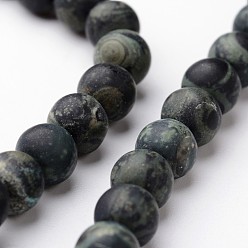 Kambaba Jasper Frosted Round Natural Kambaba Jasper Bead Strands, 6mm, hole: 1mm, about 63~65pcs/strand, 15 inch