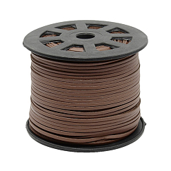 Saddle Brown Faux Suede Cord, Faux Suede Lace, with Imitation Leather, Saddle Brown, 3x1mm, 100yards/roll(300 feet/roll)