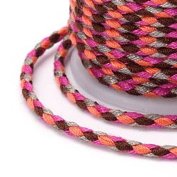 Темно-Розовый 4-слойный поликоттоновый шнур, веревка ручной работы макраме, для гобелена вешалка для растений, вязание ниток своими руками, темно-розовыми, 1.5 мм, около 4.3 ярдов (4 м) / рулон
