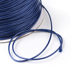 Midnight Blue Korean Waxed Polyester Cords, Midnight Blue, 1.5mm, about 200yards/roll(600 feet/roll)