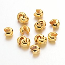 Золотой Железа обжимной шарики охватывает, без кадмия, без никеля и без свинца, золотые, 4 мм в диаметре, отверстия: 1.5~1.8 мм