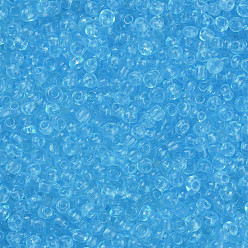 Небесно-голубой Бисер из стекла , прозрачный, круглые, голубой, 8/0, 3 мм, Отверстие: 1 мм, о 10000 бисер / фунт