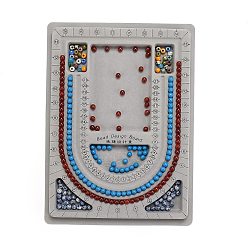 Gray Plastic Bead Design Boards for Necklace Design, Flocking, Rectangle, 9.45x12.99x0.39 inch, Gray
