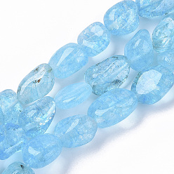 Quartz Crystal Natural Quartz Crystal Beads Strands, Tumbled Stone, Dyed, Nuggets, 10~20x10~17x6~10mm, Hole: 0.8mm, about 28~29pcs/strand, 16.34 inch(41.5 cm)