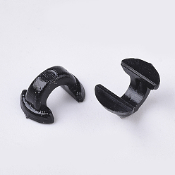 Noir Base acrylique pour la fabrication de cravates, base de cabochon pour support de queue de cheval, bandeaux élastiques, accessoires de cheveux bricolage, noir, 5.5x7.5~8x4 mm, environ 10800 pcs / 500 g