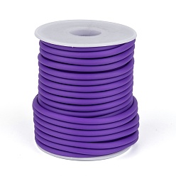 Mauve Hollow Pipe PVC Tubular Synthetic Rubber Cord, Wrapped Around White Plastic Spool, Mauve, 4mm, Hole: 2mm, about 16.4 yards(15m)/roll