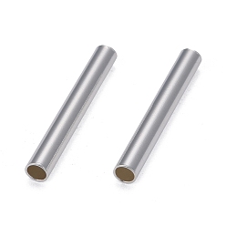 Посеребрённый Бисера латунной трубки, долговечный, трубка, 925 серебро покрытием, 20x2.5 мм, отверстие : 2 мм