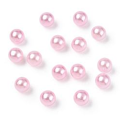 Pink Perles acryliques en nacre d'imitation , sans trou, ronde, rose, 6 mm, sur 5000 PCs / sac